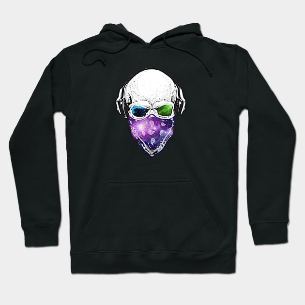 Gangsta Space Skull Hoodie by kragenjehvitz